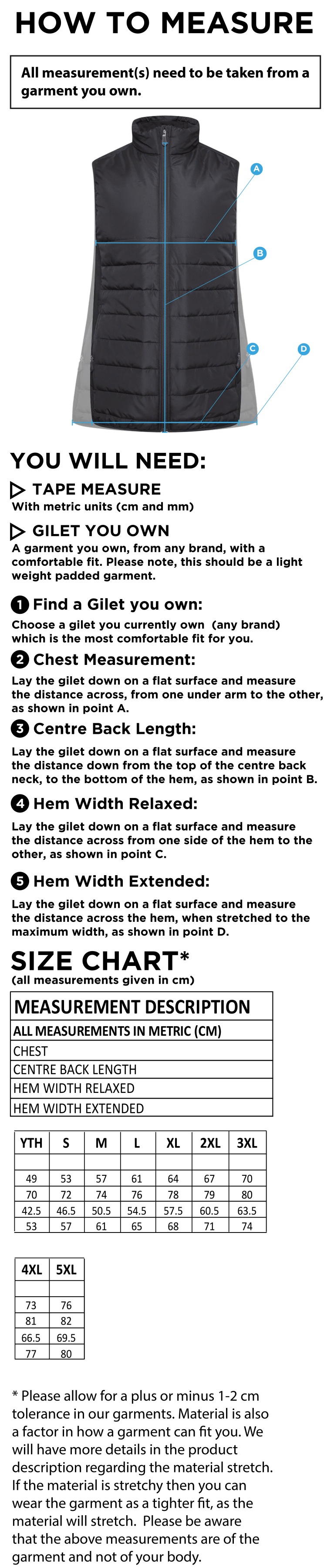 Whitworth Valley ACTIVE HYBRID JACKET - Size Guide